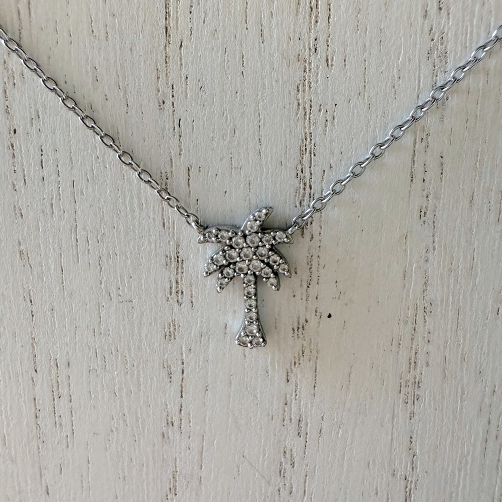Sugar Bean Palm Tree Pendant Necklace